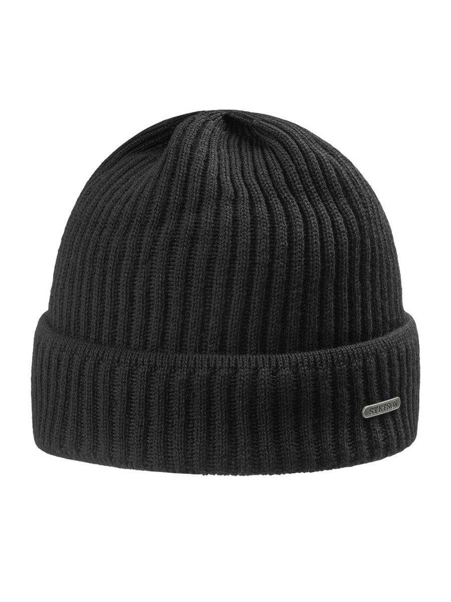 

Шапка бини мужская Stetson 8529301 черная, one size, 8529301