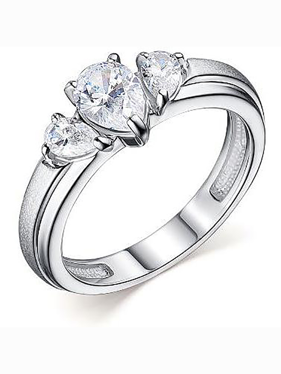 

Кольцо с 3 кристаллами swarovski из серебра р. 19,5 Алкор серебро 01-2457_00СВ-00, 01-2457_00СВ-00
