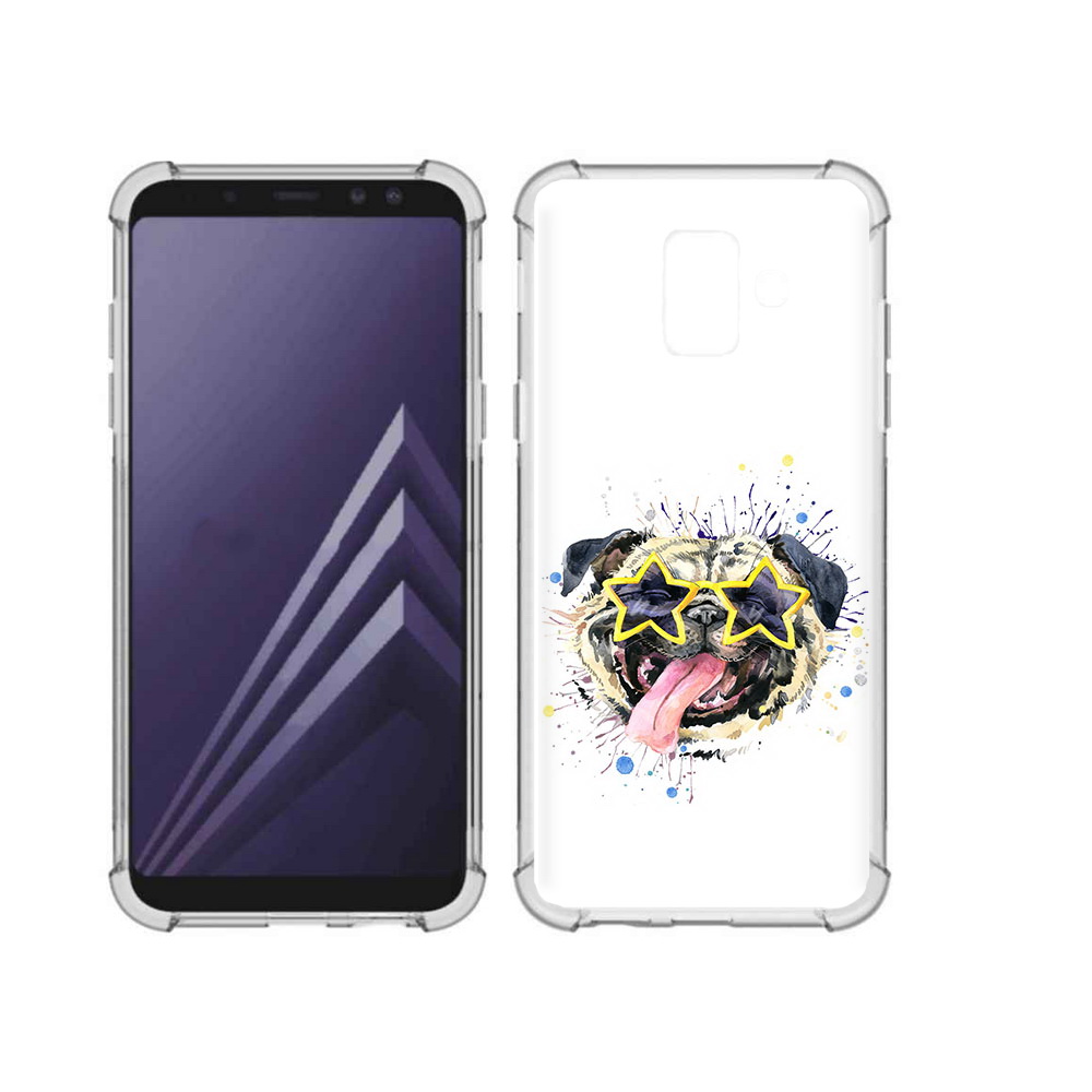 

Чехол MyPads Tocco для Samsung Galaxy A6 (2018) мопс боксер (PT111558.582.482), Прозрачный, Tocco