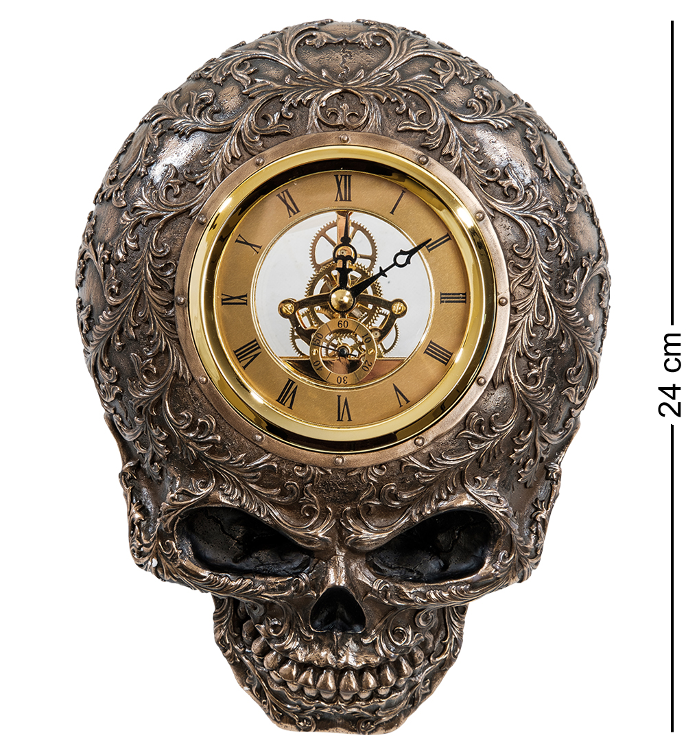 фото Статуэтка-часы в стиле стимпанк "череп" ws-916 veronese