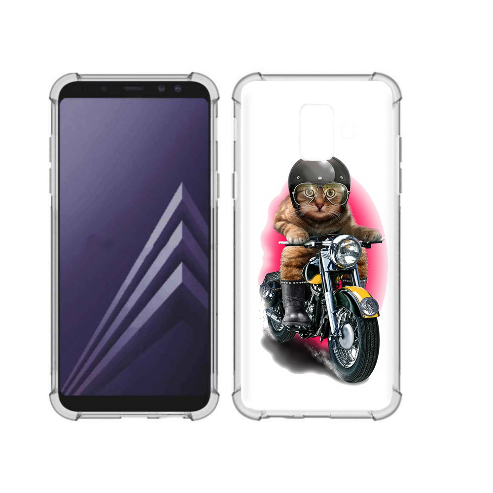 

Чехол MyPads Tocco для Samsung Galaxy A6 (2018) мото-кот (PT111558.582.485), Прозрачный, Tocco