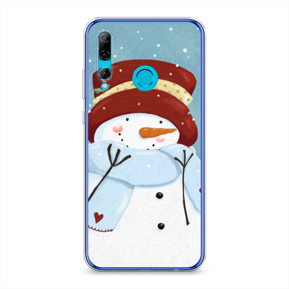 

Чехол на Honor 10i "Застенчивый снеговик", Голубой;белый;красный, 69250-5