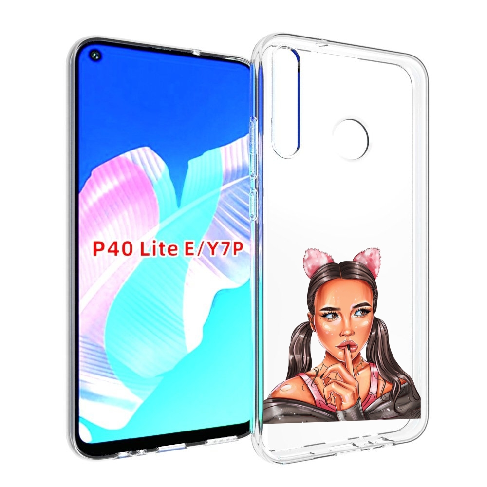 

Чехол бампер MyPads девушка-тихо женский для Huawei P40 Lite E, Прозрачный, Tocco