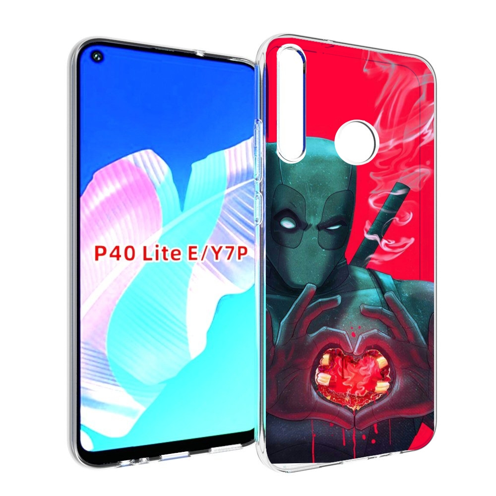 

Чехол бампер MyPads дедпул-в-сердце для Huawei P40 Lite E, Прозрачный, Tocco