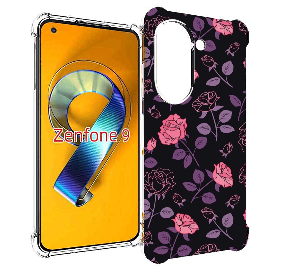 

Чехол MyPads маленькие розочки на черном фоне женский для Asus Zenfone 9 (AI2202), Прозрачный, Tocco