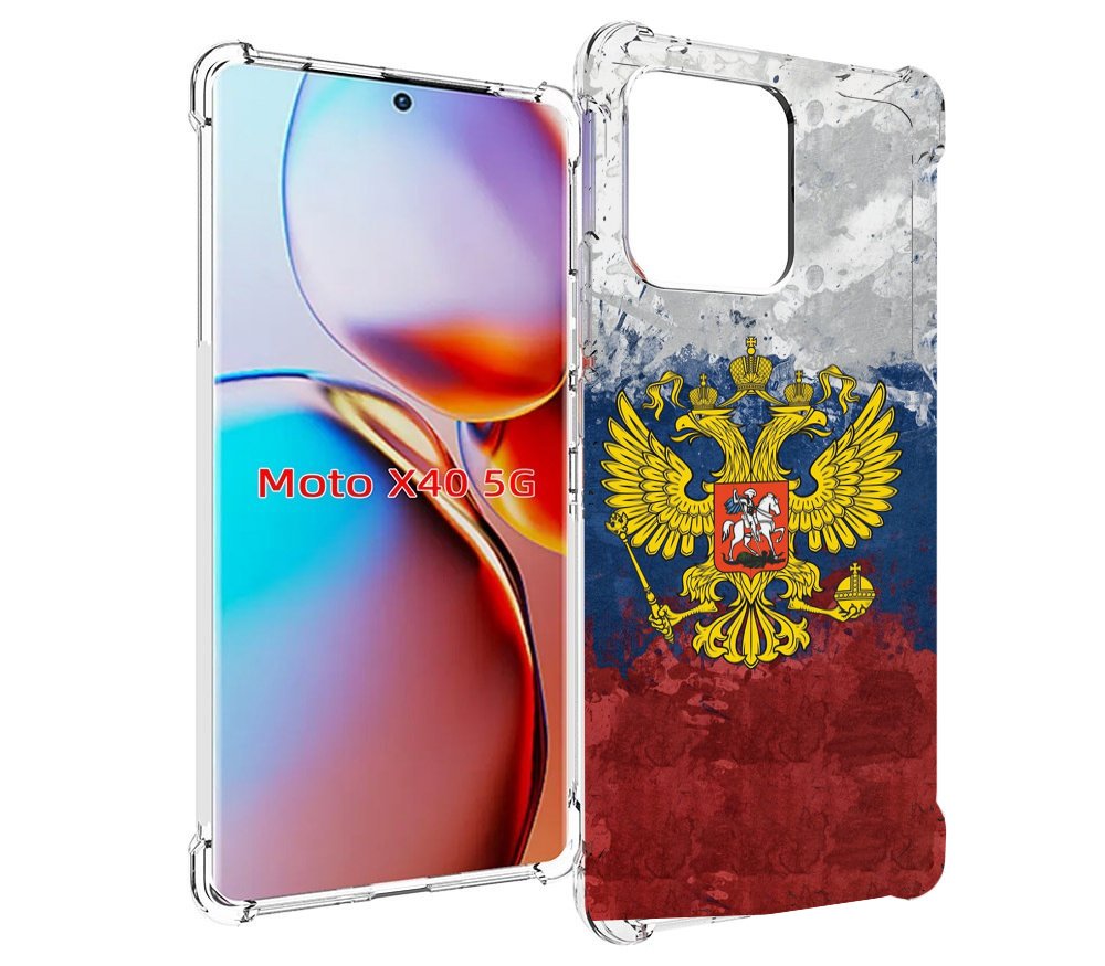 

Чехол MyPads герб-России для Motorola Moto X40, Прозрачный, Tocco