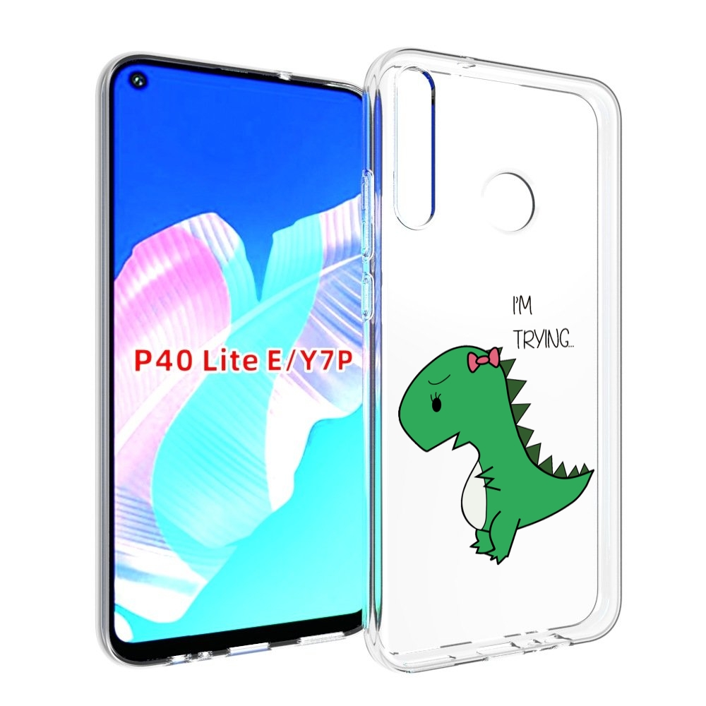 Чехол бампер MyPads динозаврик-девочка для Huawei P40 Lite E