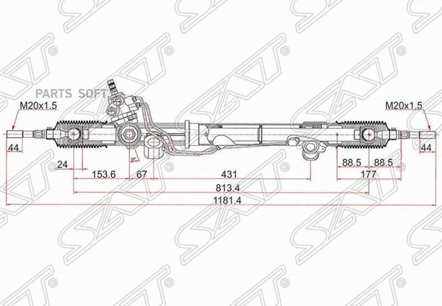 

SAT ST-44250-60090 Рейка рулевая Toyota Land Cruiser 02-07 RHD 1шт