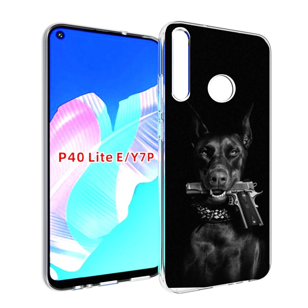 

Чехол бампер MyPads доберман мужской для Huawei P40 Lite E, Прозрачный, Tocco