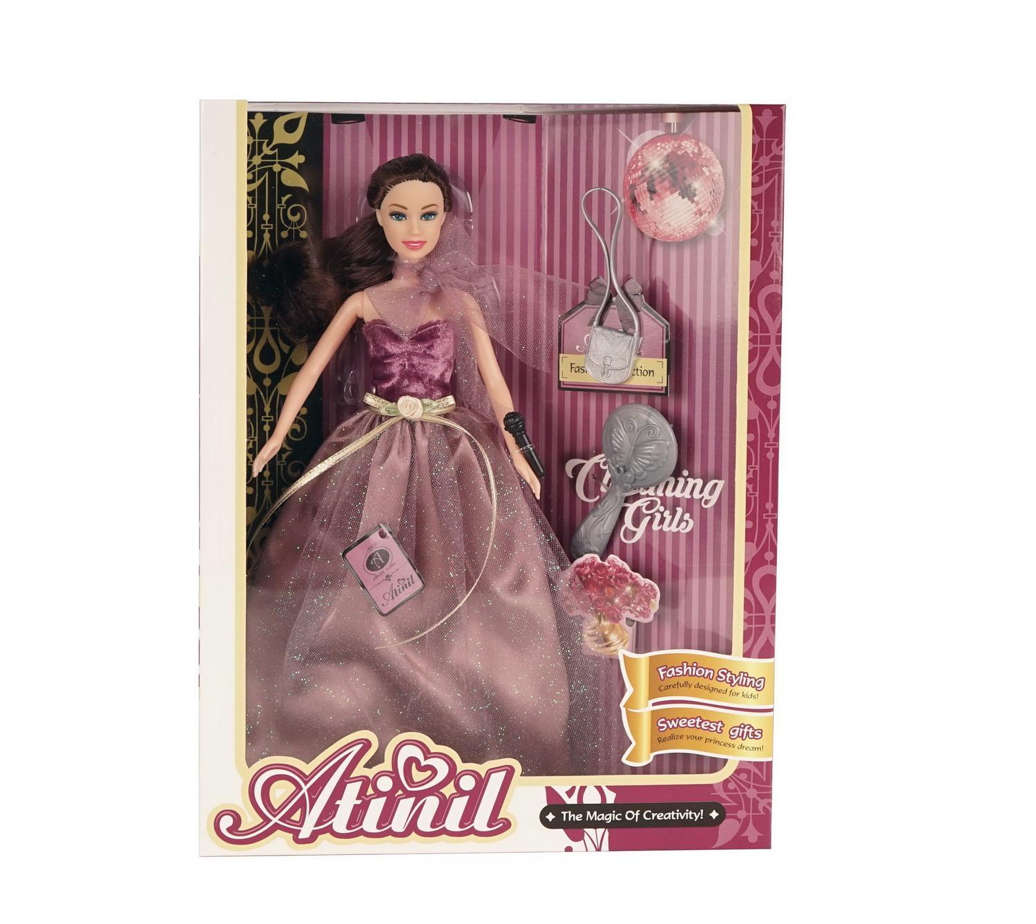 фото Кукла junfa atinil звезда эстрады в длинном платье, с микрофоном 28 см wj-21567 junfa toys