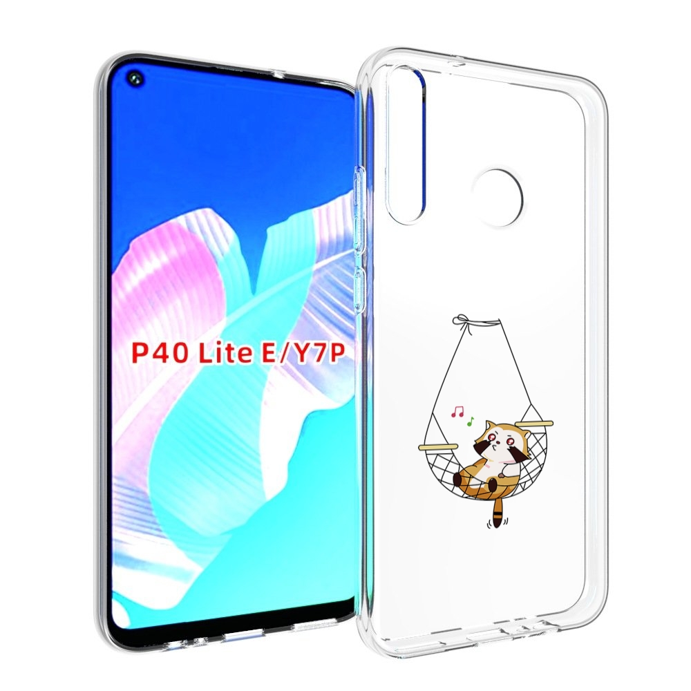 

Чехол бампер MyPads енот-на-гамаке для Huawei P40 Lite E, Прозрачный, Tocco