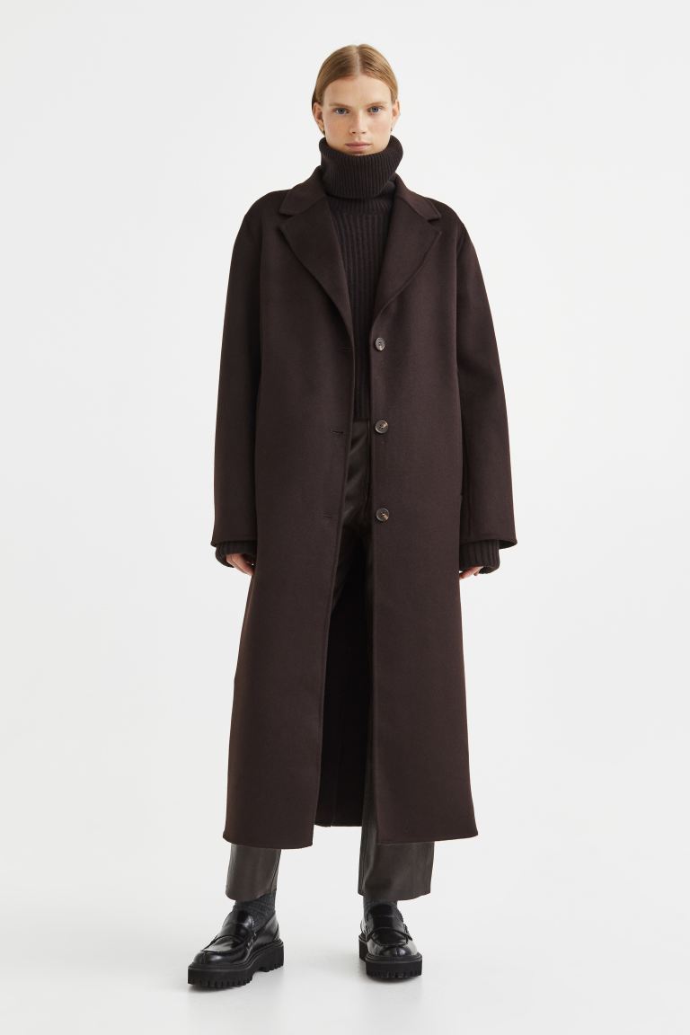 Пальто женское H&M 1112507002 коричневое M (доставка из-за рубежа)