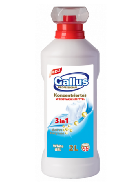 Гель Gallus Professional 3 в 1 для стирки белых тканей, 2 л