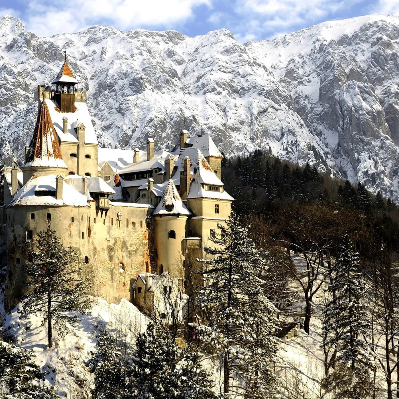 фото Алмазная мозаика molly «замок дракулы в румынии» полная выкладка, 30х30 см, круглые стразы