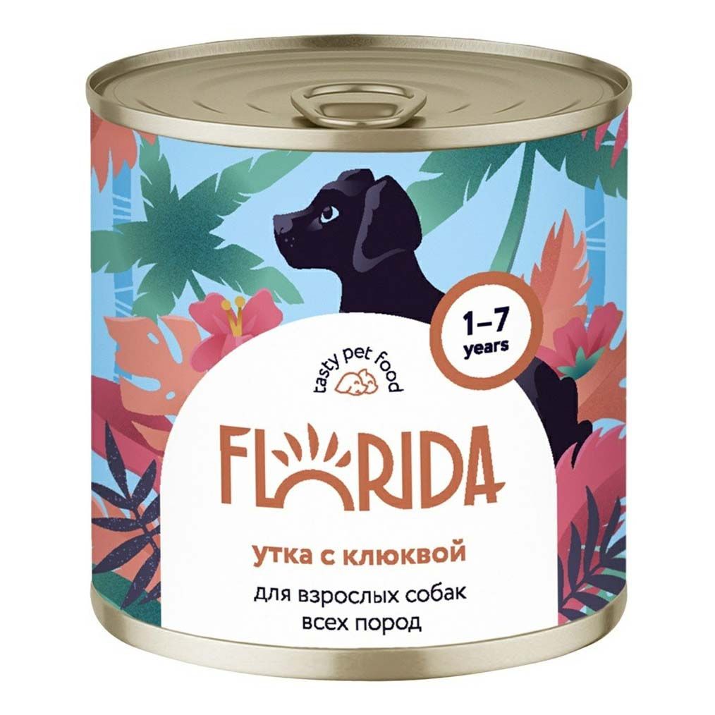 

Влажный корм Florida утка с клюквой для взрослых собак 400 г