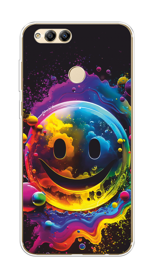 

Чехол Awog на Honor 7X 2017 "Кислотный смайл", Фиолетовый;желтый;синий, 63750-1