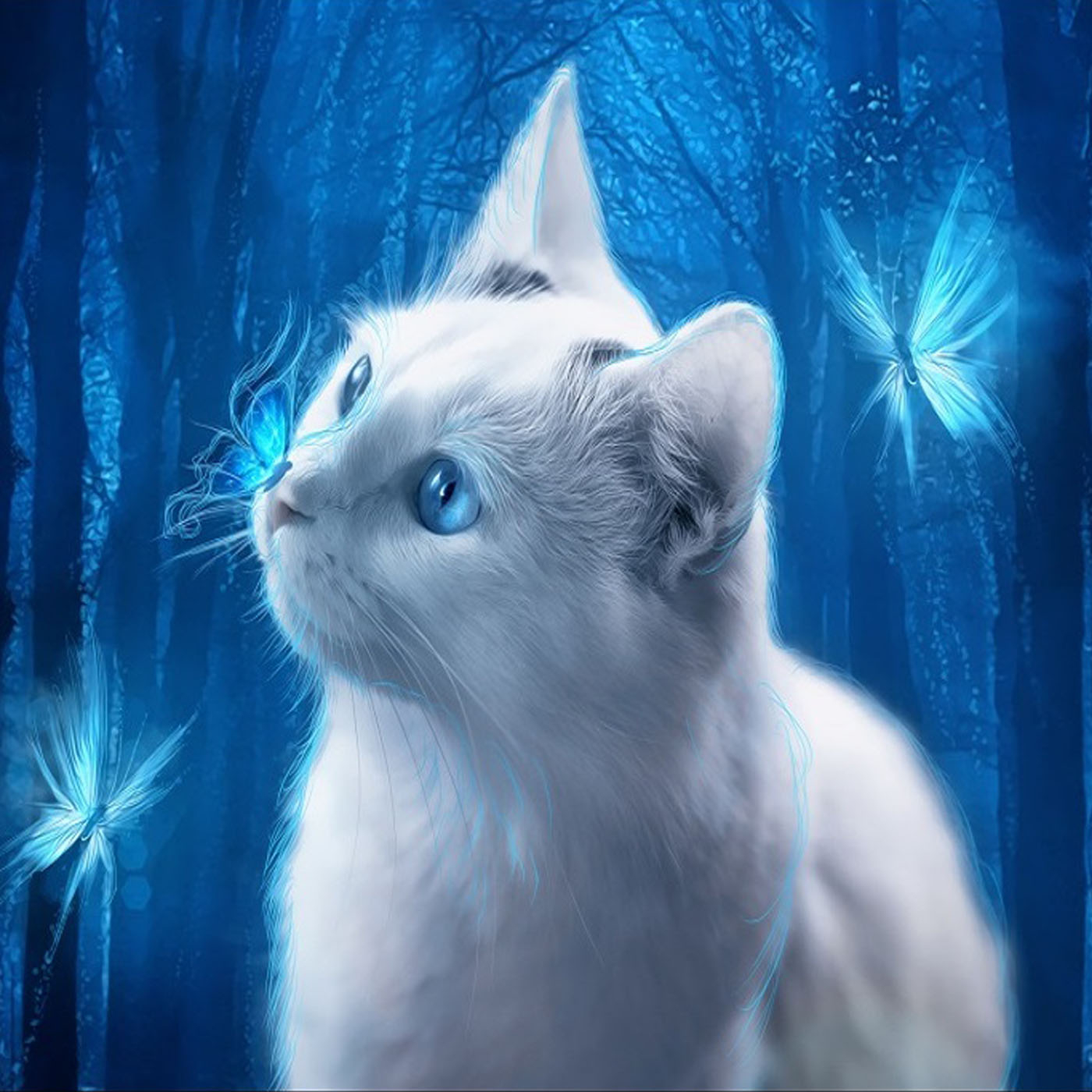 Алмазная мозаика голубоглазая кошка