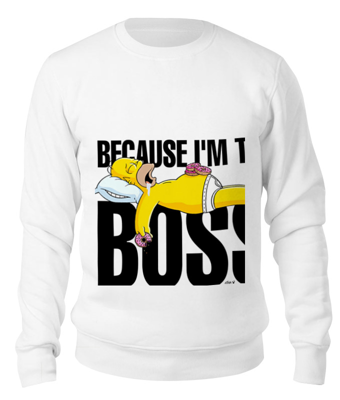 

Свитшот унисекс Printio Because i'm the boss белый XL, Because i'm the boss