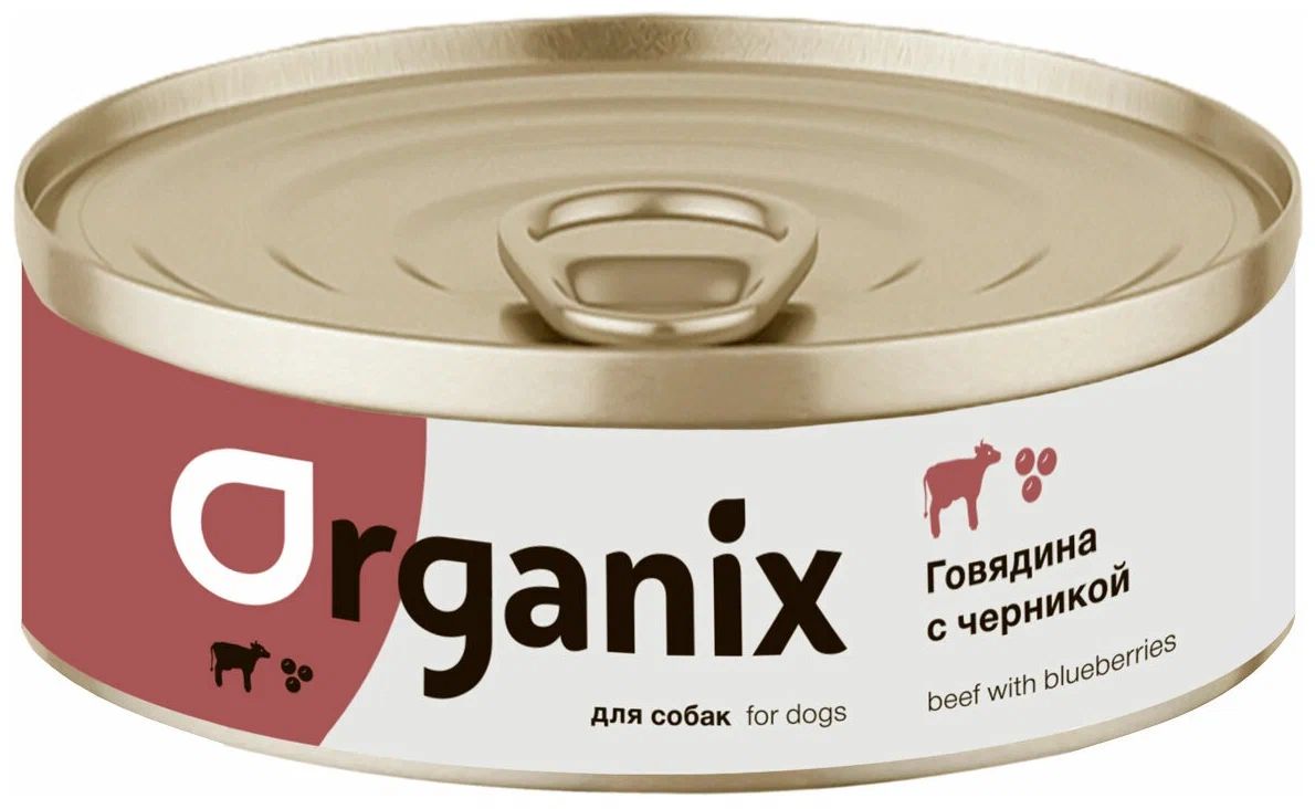 Влажный корм Organix Заливное из говядины с черникой для собак 100 г