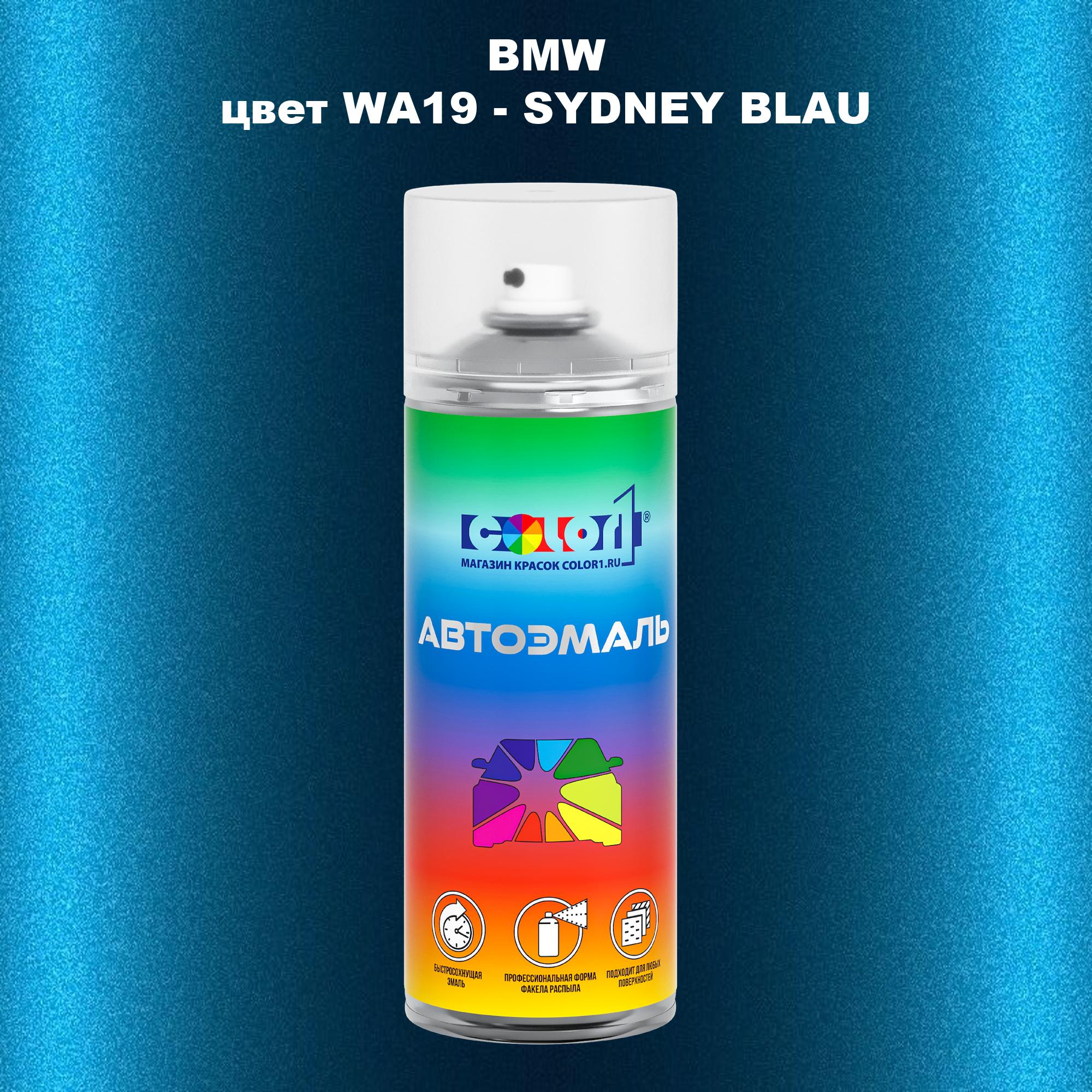 

Аэрозольная краска COLOR1 для BMW, цвет WA19 - SYDNEY BLAU, Прозрачный