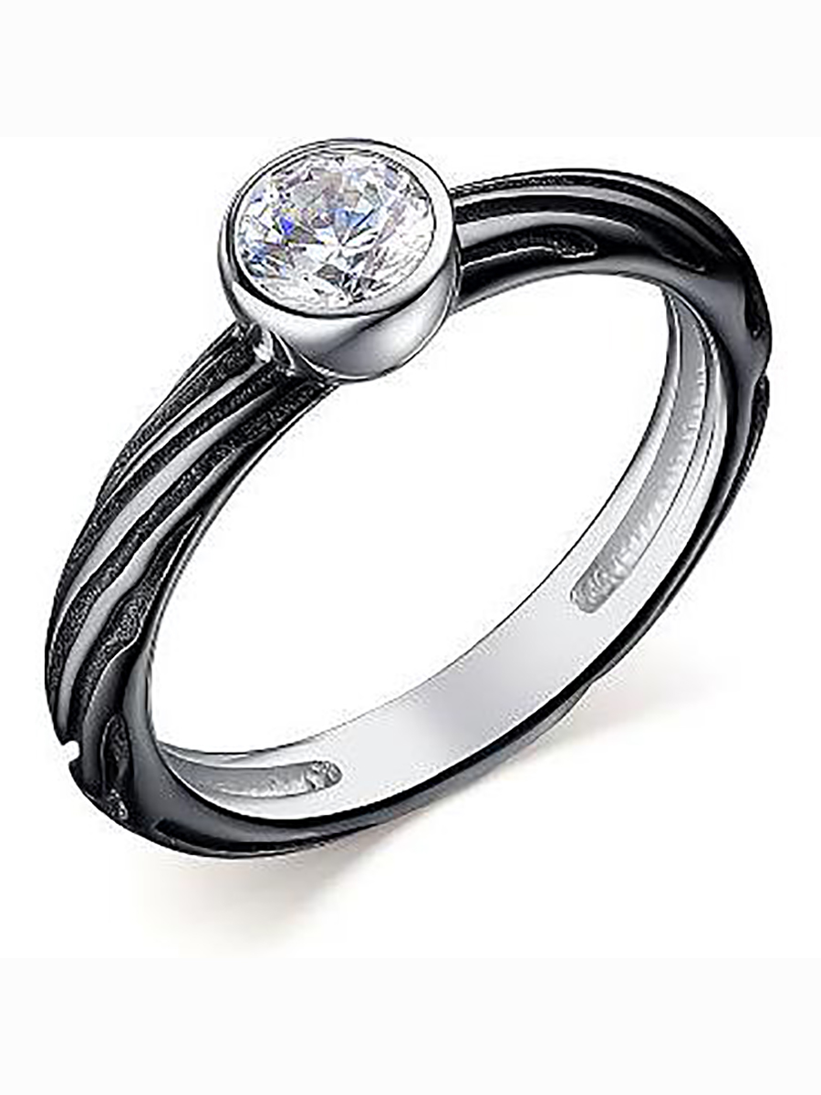 

Кольцо с 1 кристаллом swarovski из серебра р. 17,5 Алкор серебро 01-2466_00СВ-07, 01-2466_00СВ-07