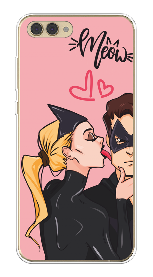 

Чехол Awog на Honor V10 (View 10) "Kiss of Cat Woman", Розовый;черный;бежевый, 65150-1