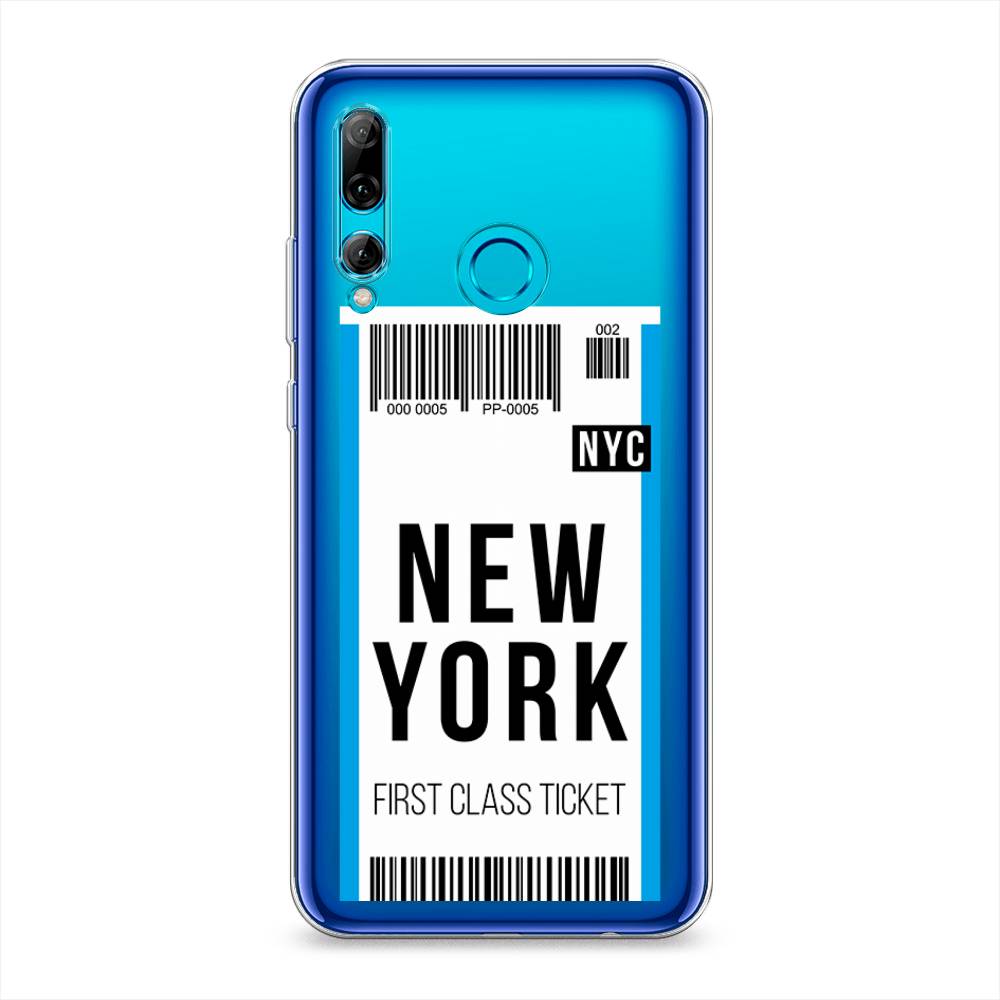 

Чехол на Honor 10i "Билет в Нью-Йорк", Белый;голубой, 69250-6