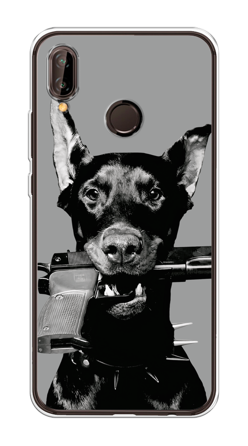 

Чехол Awog на Huawei Nova 3 "Доберман", Серый, 66150-1