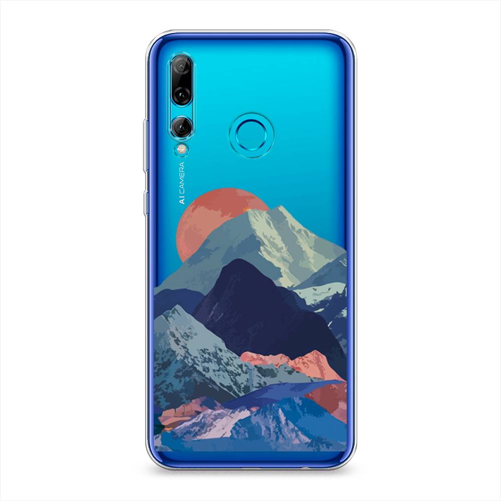 

Чехол на Honor 10i "Закат в снежных горах", Бордовый;серый;голубой, 69250-2