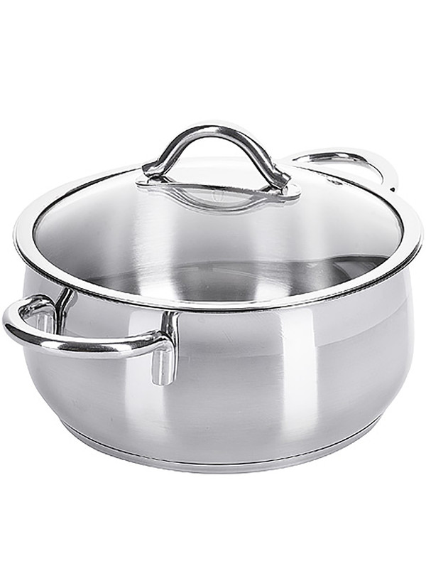

Кастрюля с крышкой индукция Home Perfect стальная 8л 80416, Серый, 8041
