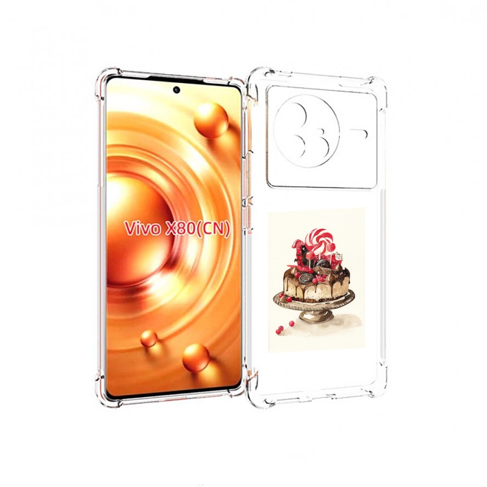 

Чехол MyPads вкусный торт для Vivo X80, Прозрачный, Tocco