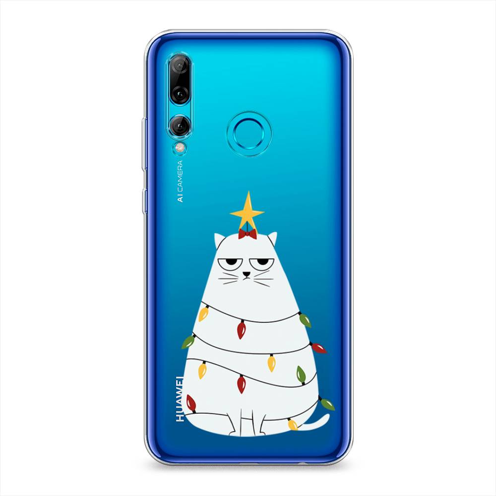 

Чехол на Honor 10i "Котик в гирлянде", Белый;красный;желтый, 69250-1