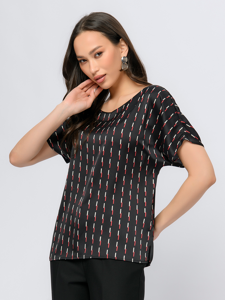 

Блуза женская 1001dress 103008 черная 54 RU, Черный, 0103008