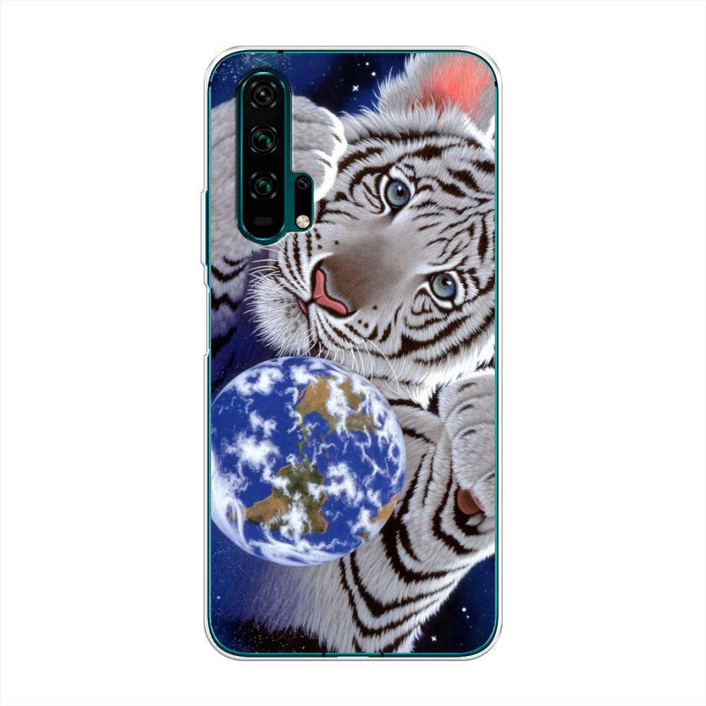 

Чехол на Honor 20 Pro "Тигренок и Земля", Синий;белый;черный, 69350-1