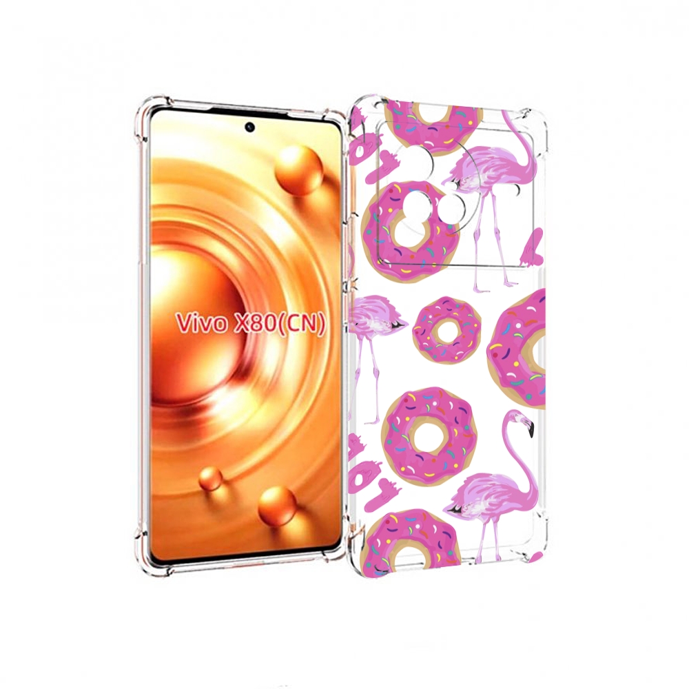 

Чехол Mypads Пончики-Фламинго Для Vivo X80, Прозрачный, Tocco