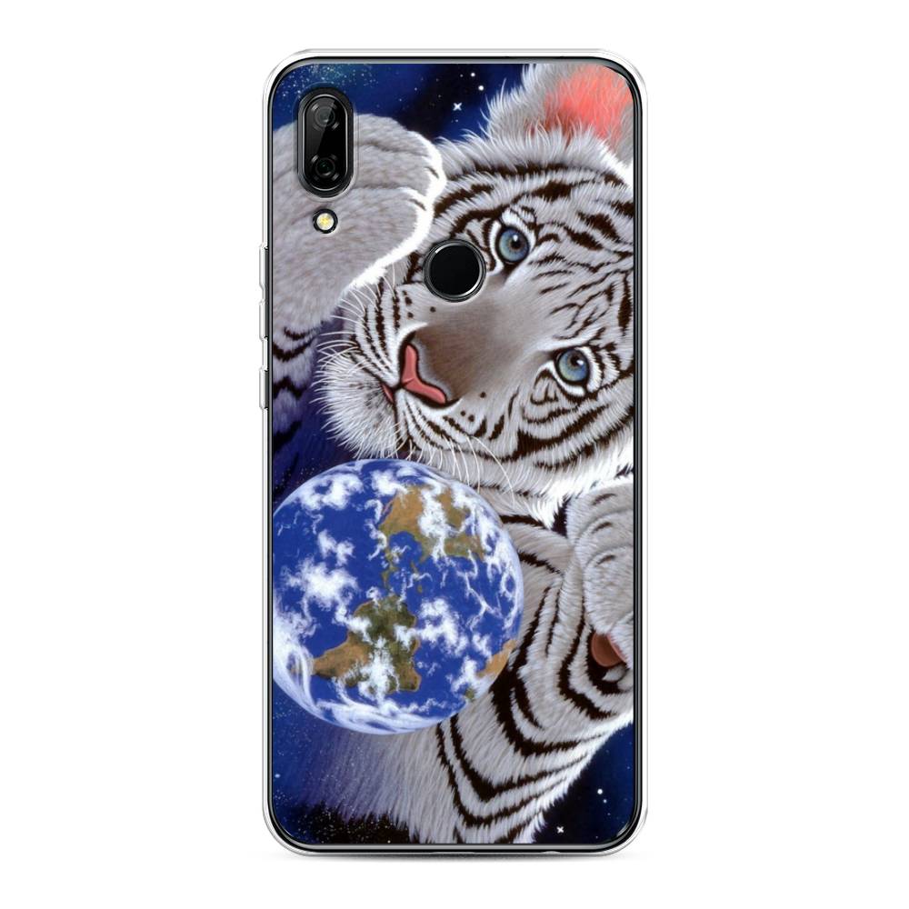 

Чехол на Honor 9X "Тигренок и Земля", Синий;белый;черный, 69450-1