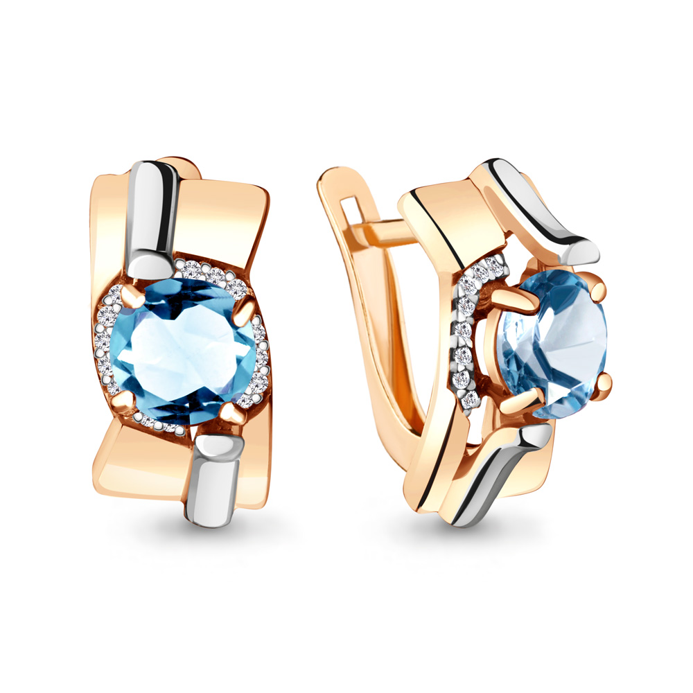 

Серьги из серебра с топазом Aquamarine 4493105А_925_з, 4493105А_925_з