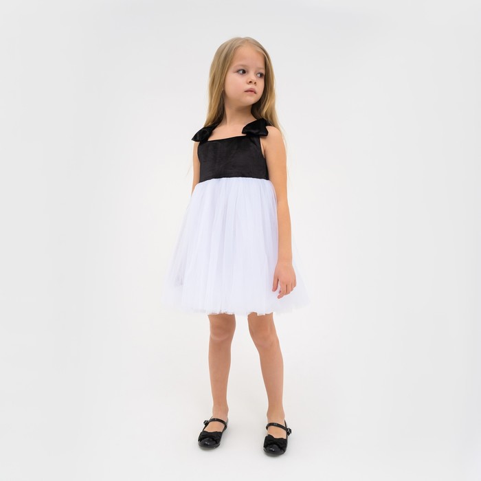 Платье детское KAFTAN П00000560, белый, чёрный, 98 платье детское daniele patrici d412 01 чёрный розовый р 128