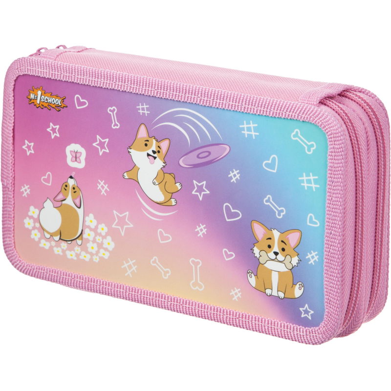 

Пенал №1School Corgi time 2 отд., ламинат, софт тач, 190x110 мм, ПКК 11-6, Разноцветный