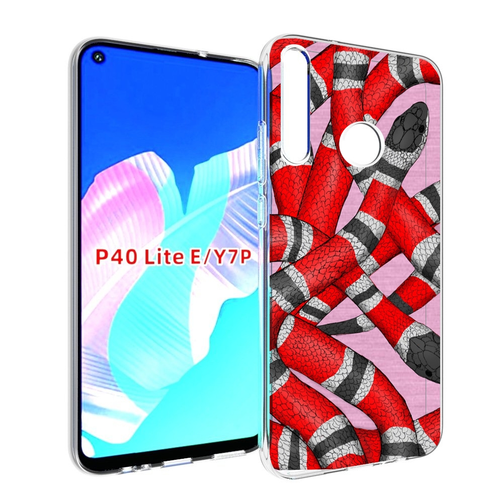 

Чехол бампер MyPads змея-красно-черно-белый для Huawei P40 Lite, Прозрачный, Tocco