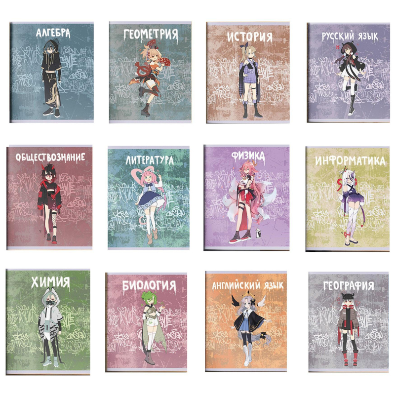 Набор Тетрадей предметных А5 48л 12шт Fantasy