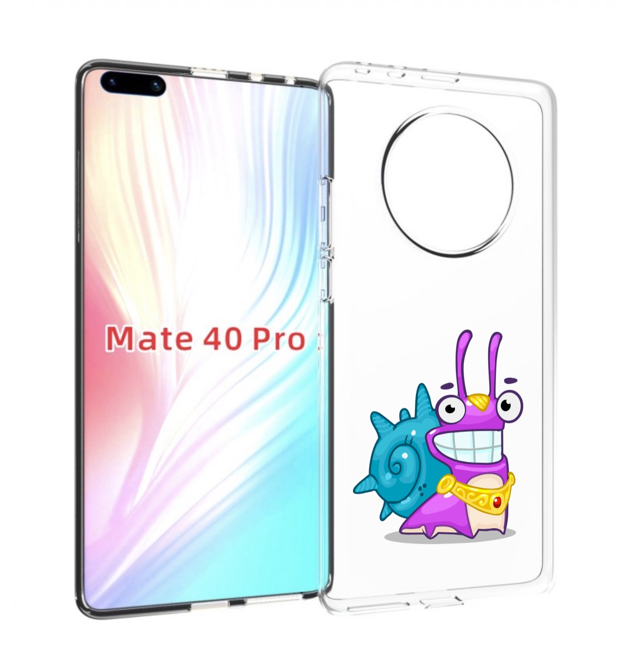 

Чехол MyPads улитка-принц для Huawei Mate 40 Pro (NOH-NX9), Прозрачный, Tocco