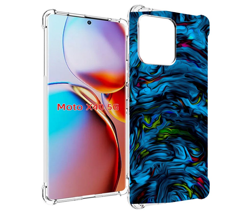 

Чехол MyPads голубая краска в темноте для Motorola Moto X40, Прозрачный, Tocco