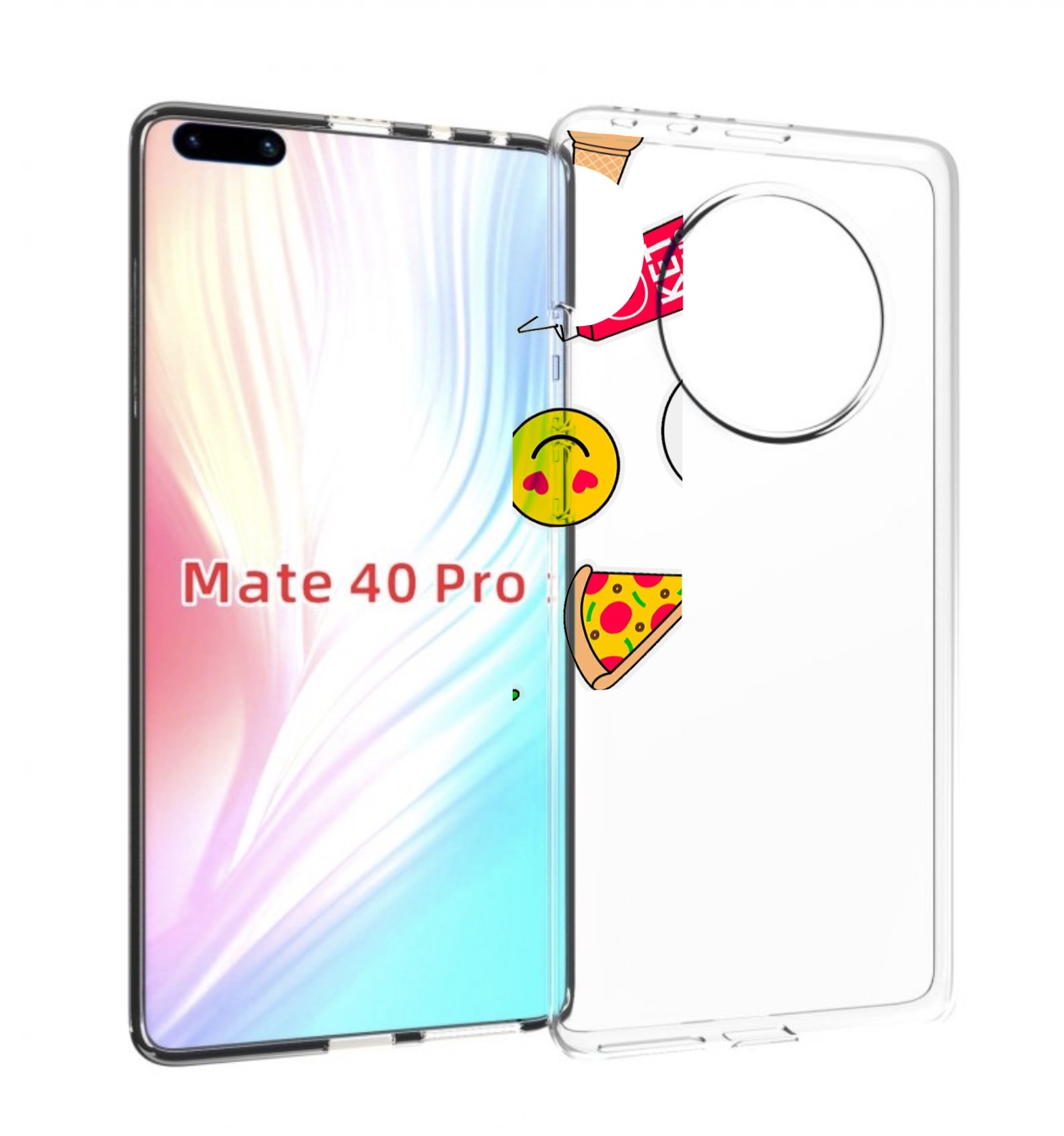 

Чехол MyPads фаст-фуд для Huawei Mate 40 Pro (NOH-NX9), Прозрачный, Tocco
