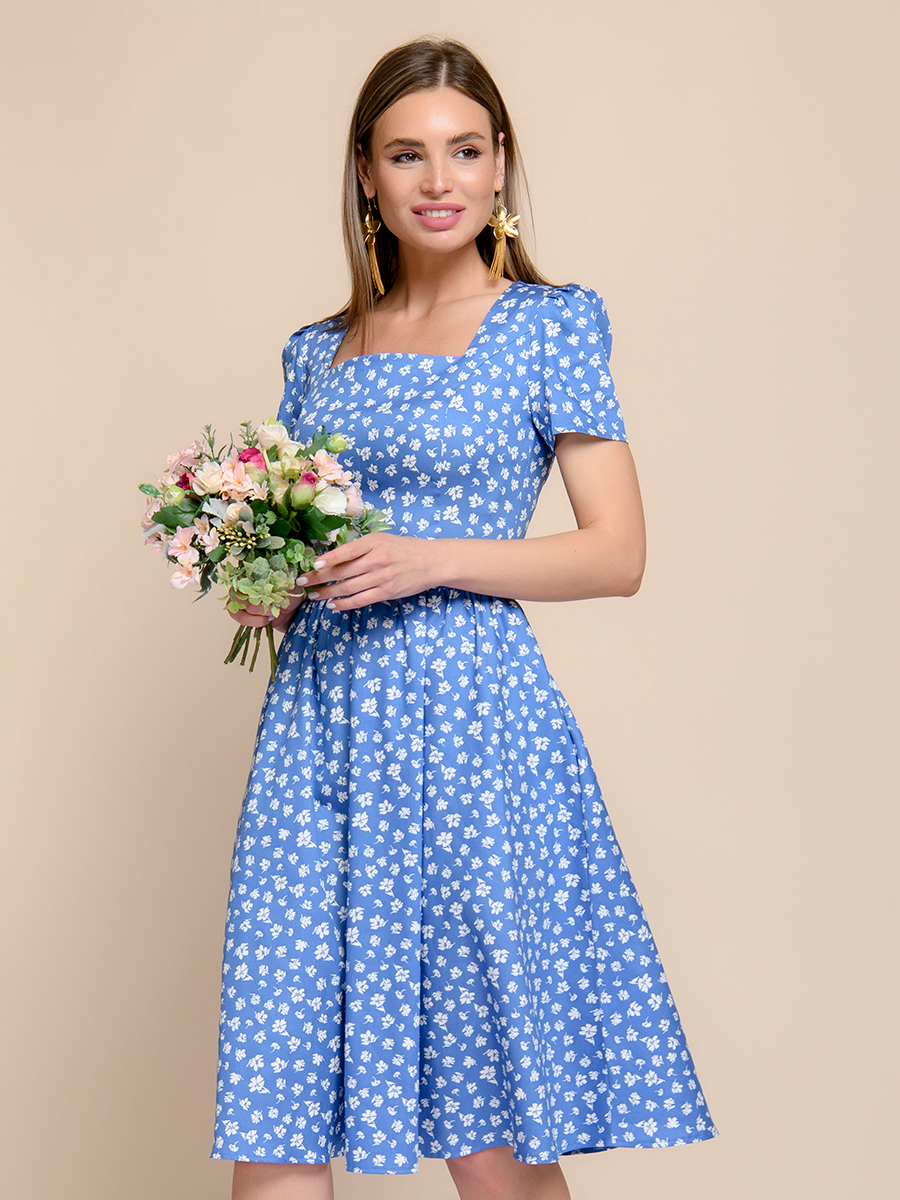 

Платье женское 1001dress 100357 голубое 54 RU, Голубой, 100357