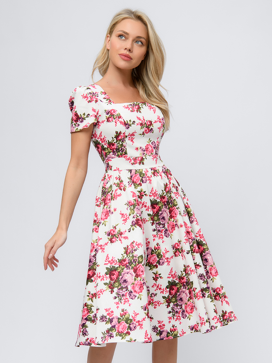 

Платье женское 1001dress 100357 белое 48 RU, Белый, 100357