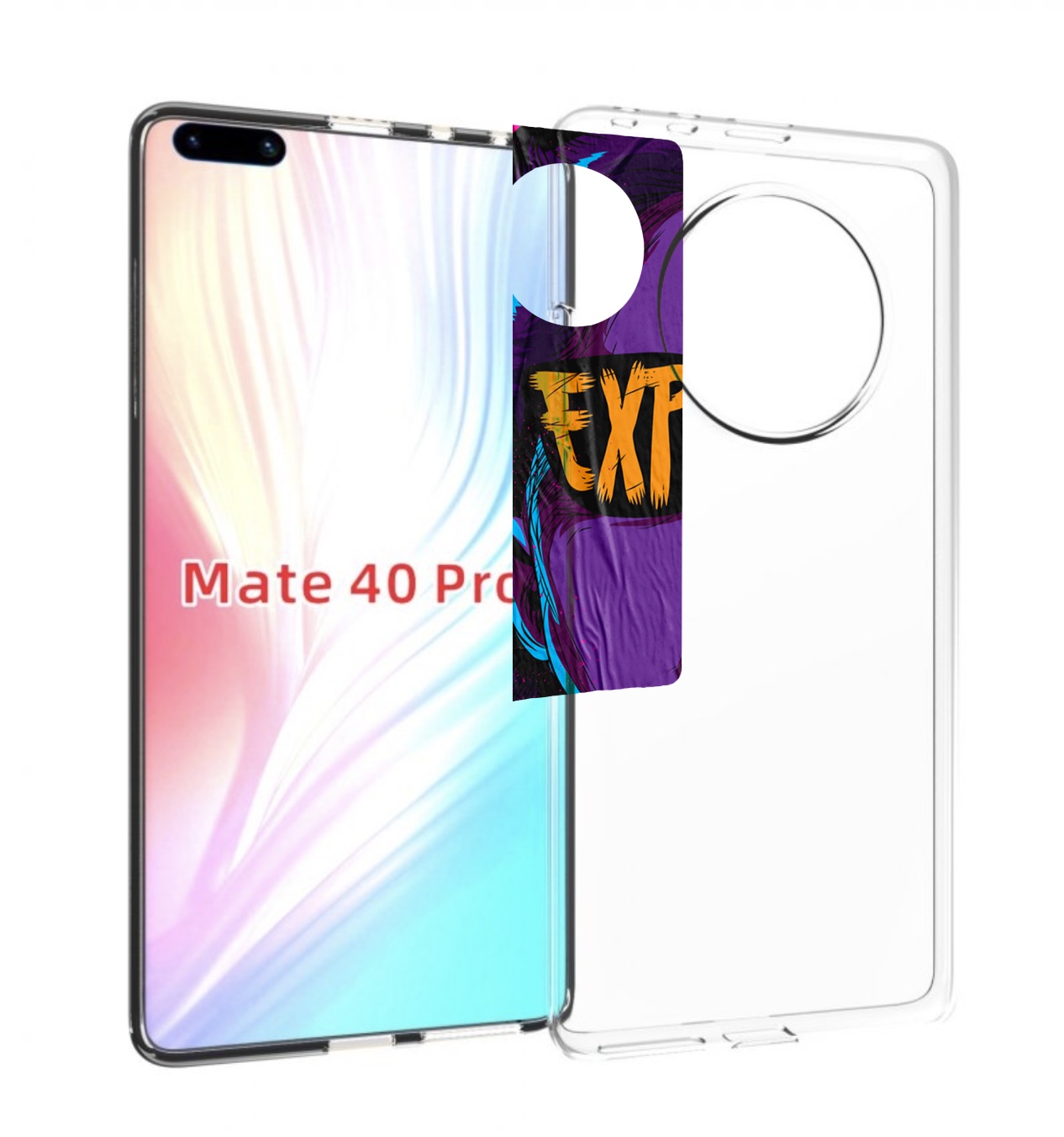 Чехол MyPads фиолетовая-девушка-в-очках женский для Huawei Mate 40 Pro (NOH-NX9)