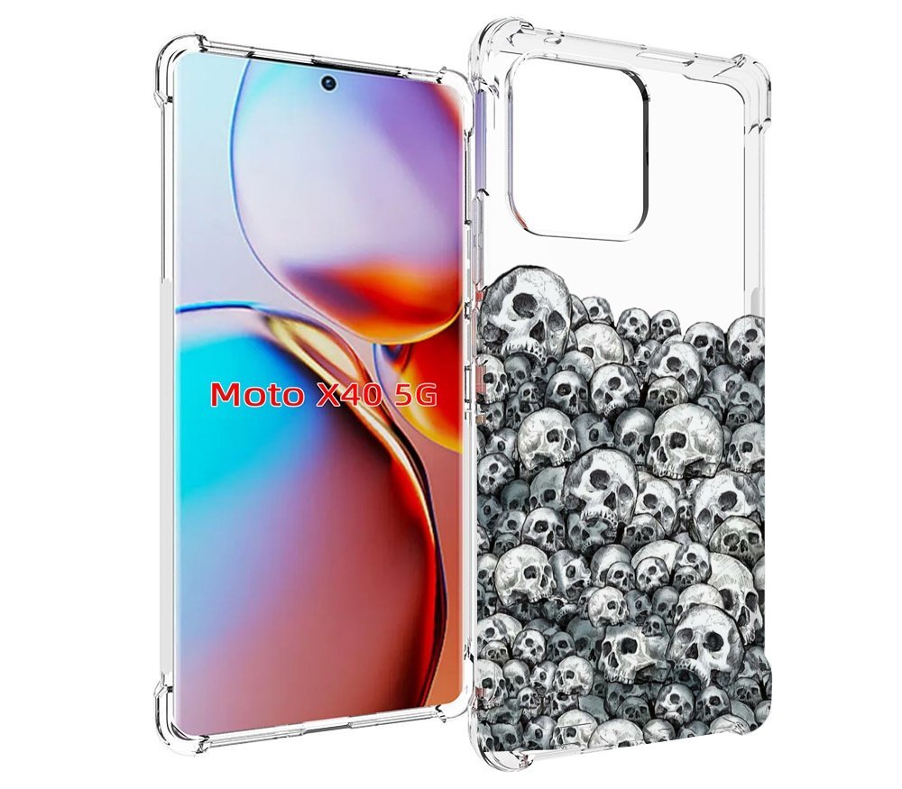 

Чехол MyPads гора из черепов для Motorola Moto X40, Прозрачный, Tocco