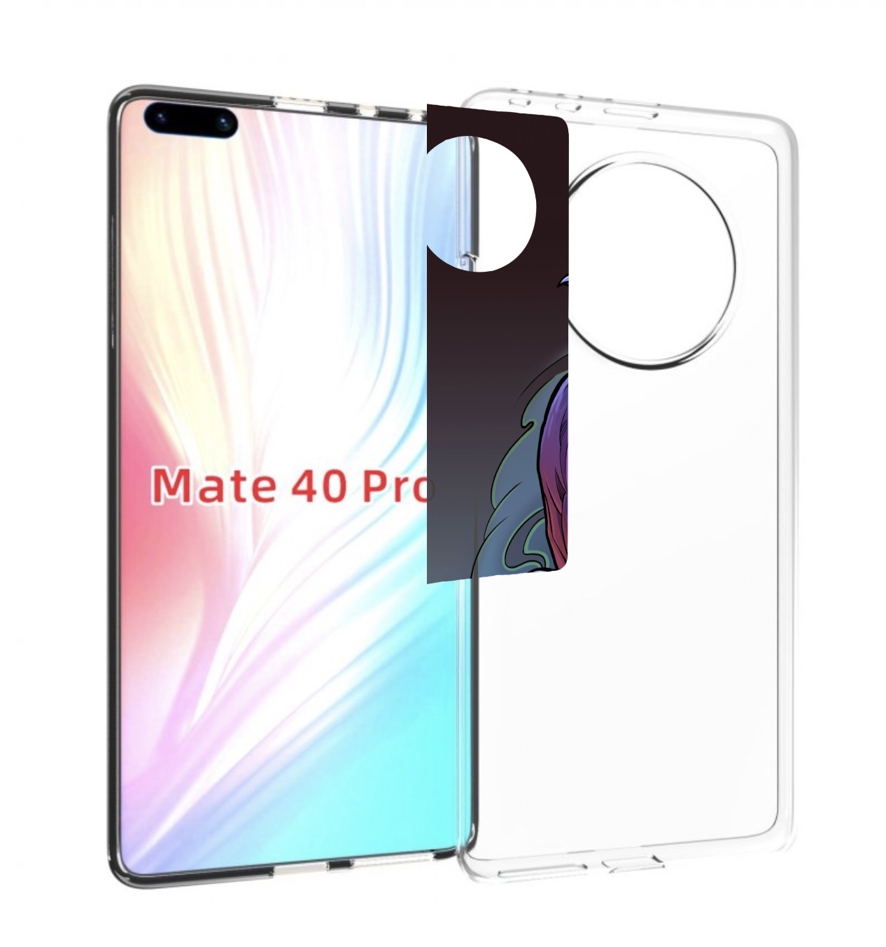 

Чехол MyPads фиолетовый ворон на ветке для Huawei Mate 40 Pro (NOH-NX9), Прозрачный, Tocco