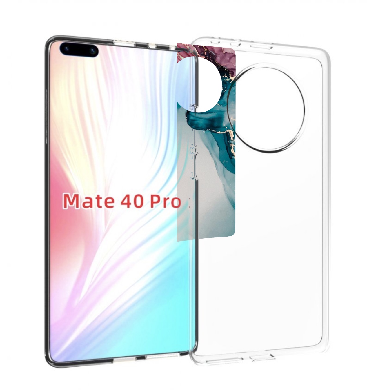 

Чехол MyPads фиолетовый синий краски для Huawei Mate 40 Pro (NOH-NX9), Прозрачный, Tocco